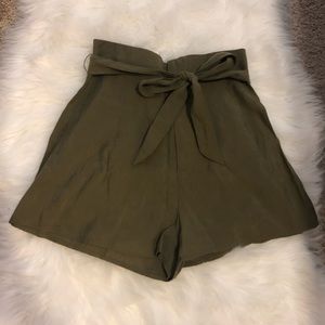 Olive green high waisted shorts